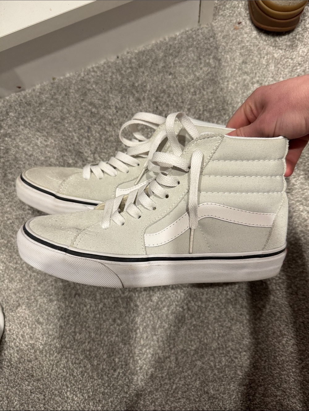 Vans High-Top Canvas Skate Sneakers in Off-White